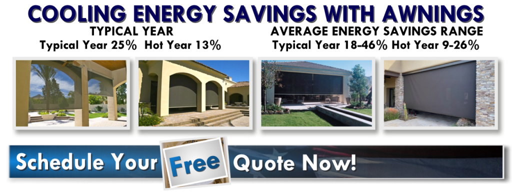 Retractable awning on Phoenix home blocking Arizona sun and reducing cooling costs